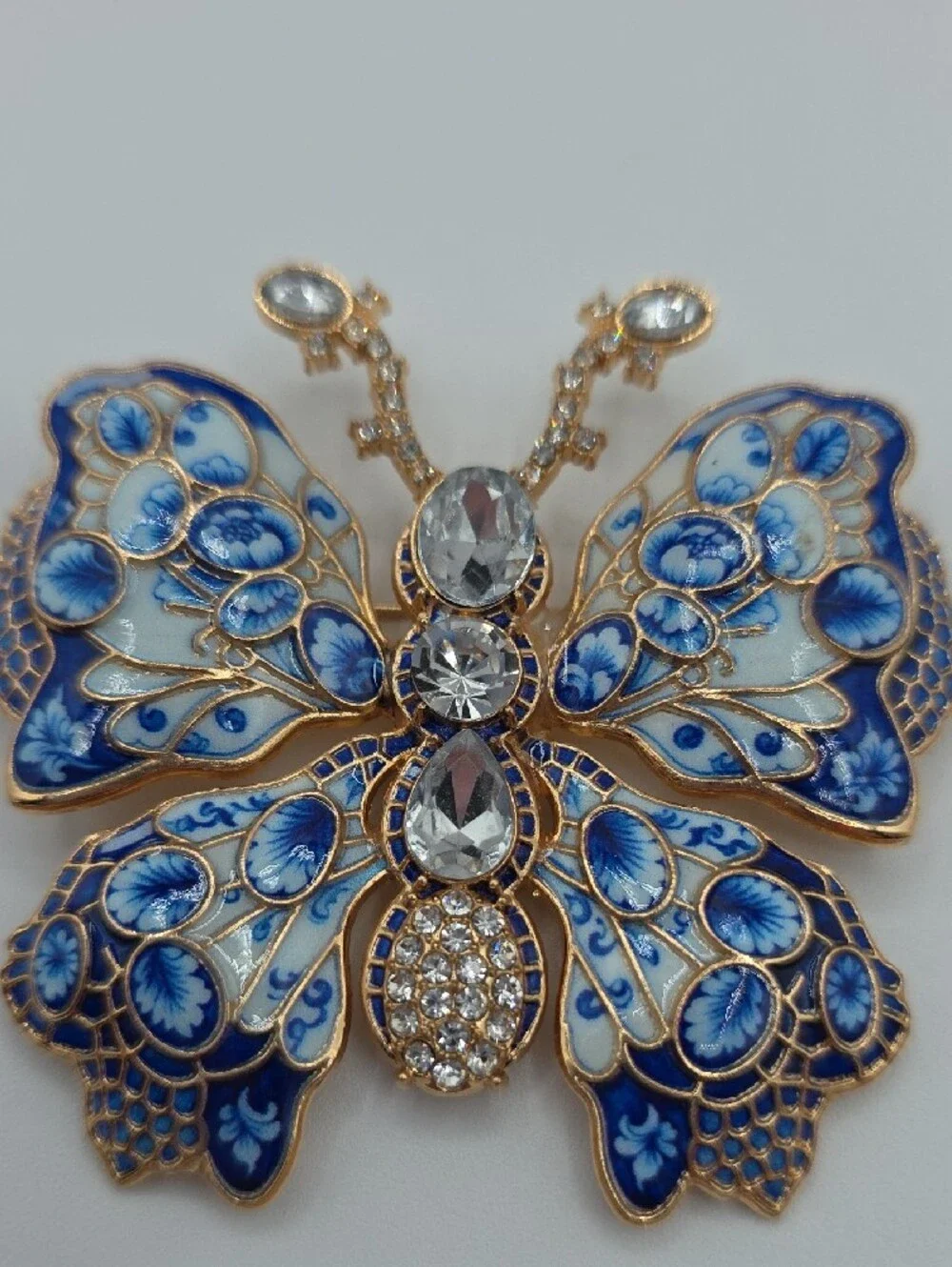 Blue Butterfly Crystal Enamel Brooch - Designer Style Women’s Jewelry
